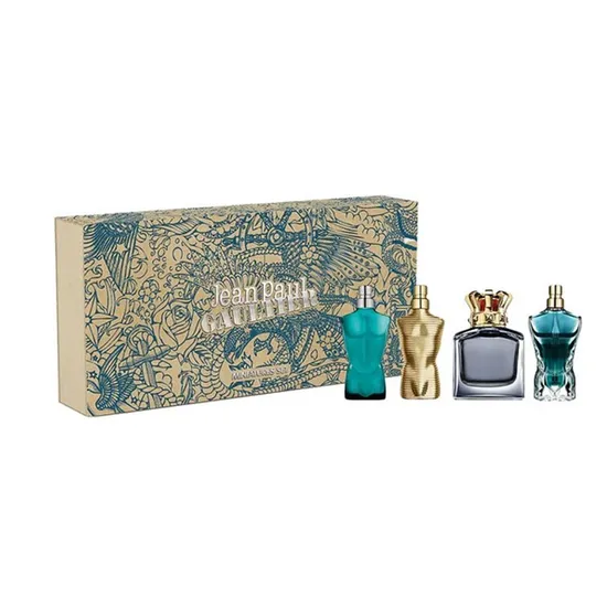 Jean Paul Gaultier Miniatures For Him Gift Set 7ml Le Male Eau De Toilette + 7ml Le Beau Eau De Toilette + 7ml Scandal Pour Homme Eau De Toilette + 7ml Le Male Elixir Eau De Parfum