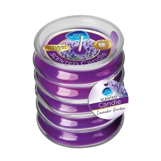 Pan Aroma Ribbed Glass Scented Candle Lavender Garden