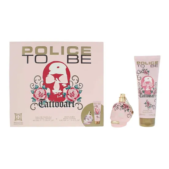 Police To Be Tattoo Art Eau De Parfum 40ml + Body Lotion 100ml Gift Set For Her