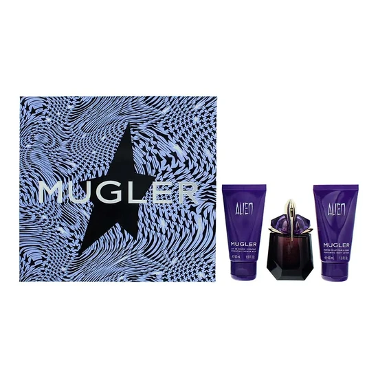 Mugler Alien Eau De Parfum 30ml, Body Lotion 50ml + Shower Milk 50ml Gift Set For Her