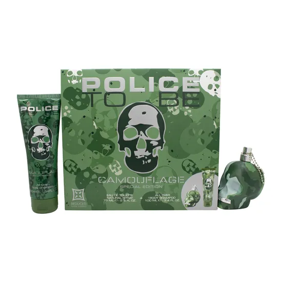 Police To Be Camouflage Gift Set 75ml Eau De Toilette + 100ml Shower Gel