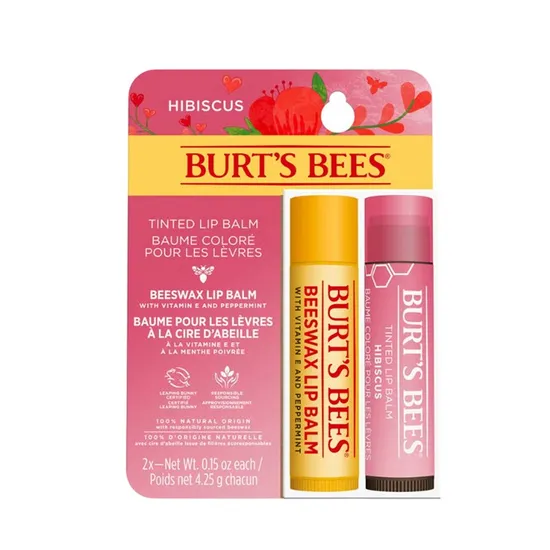 Burt's Bees Lip Balm & Hibiscus Tinted Duo Gift Set