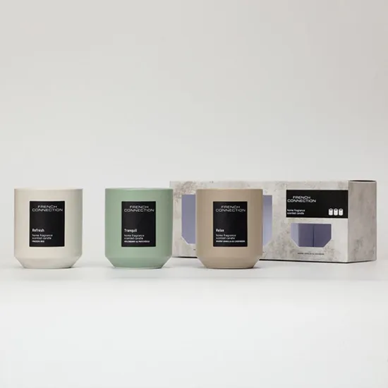 French Connection Stone Collection Trio Of Candles Gift Set