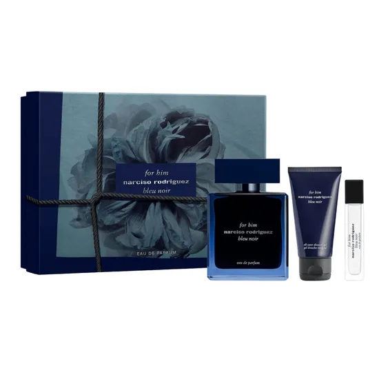 Narciso Rodriguez Bleu Noir Eau De Parfum Men's Aftershave Gift Set 100ml Eau De Parfum + 50ml Shower Gel + 10ml Eau De Parfum
