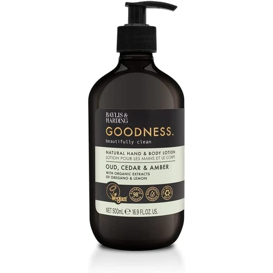 Baylis & Harding Goodness Oud Cedar & Amber Natural Hand Body Lotion
