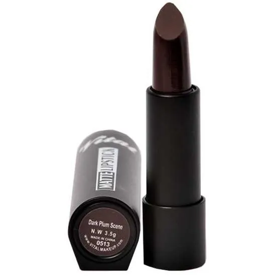 Vital Makeup Matte Lipstick Dark Plum Scene