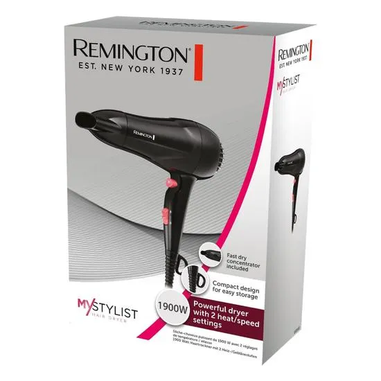 Remington My Stylist 1900W Hair Dryer Black Du2000 - Image 3