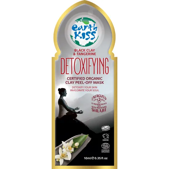 Earth Kiss Inspirations Detoxifying Organic Clay Peel Off Mask With Shilajit, Black Clay & Tangerine To Detoxify Your Skin