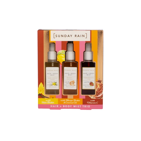 Sunday Rain Hair & Body Mist Trio