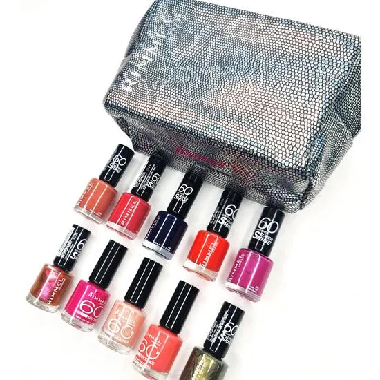 Rimmel 60 Second Nail Polish Assorted Set Of 8 With Bag