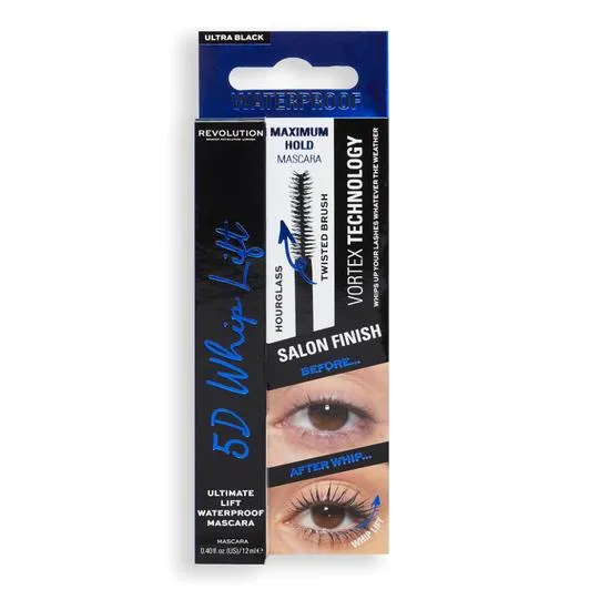 Makeup Revolution 5D Whip Lift Waterproof Mascara, Maximum Lift, Length & Volume, Long-Lasting, Smudge Resistant, Black, 12 ml - Image 7