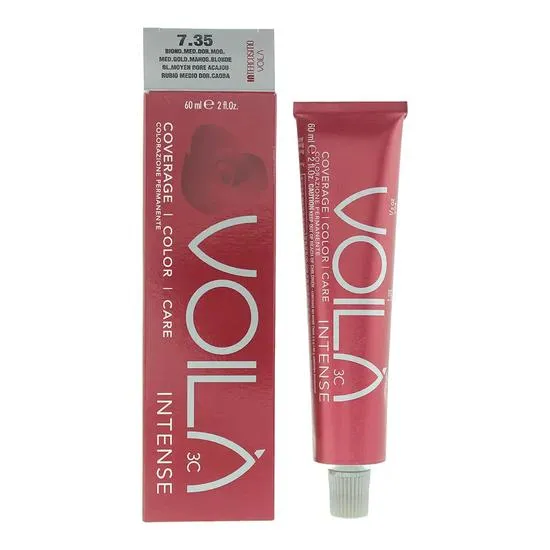 Intercosmo Voila 3C Hair Colour 60ml - 7.35 Medium Golden Mahogany Blonde - Image 3