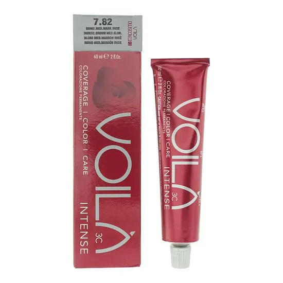 Intercosmo Voila 3C Hair Colour 60ml - 7.82 Iridescent Brown Medium Blonde - Image 3