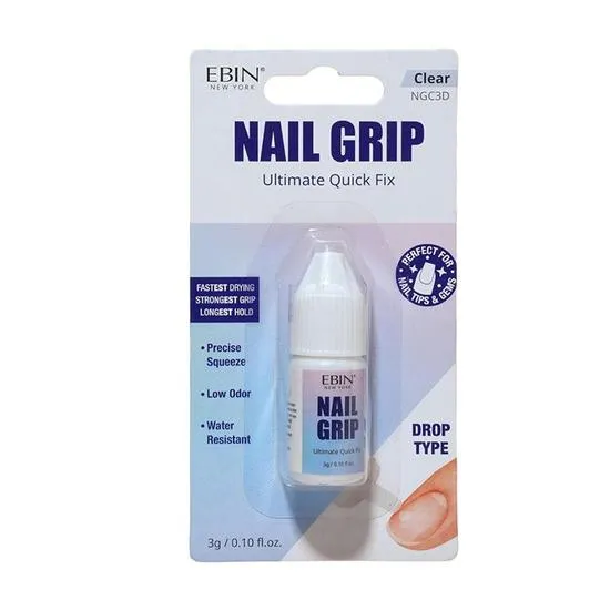 Ebin New York Nail Grip Ultimate Quick Fix Drop Type NGC3D Clear