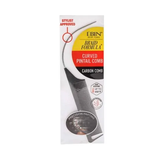 Ebin New York Braid Formula Curved Pintail Carbon Comb