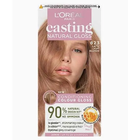 3 PACK L'OREAL CASTING NATURAL GLOSS HAIR DYE - ALMOND BLONDE 723 - Image 3