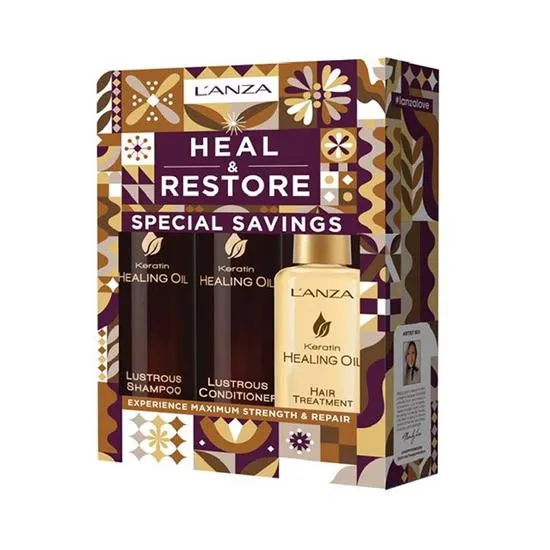 L'Anza Heal & Restore Keratin Healing Oil Set