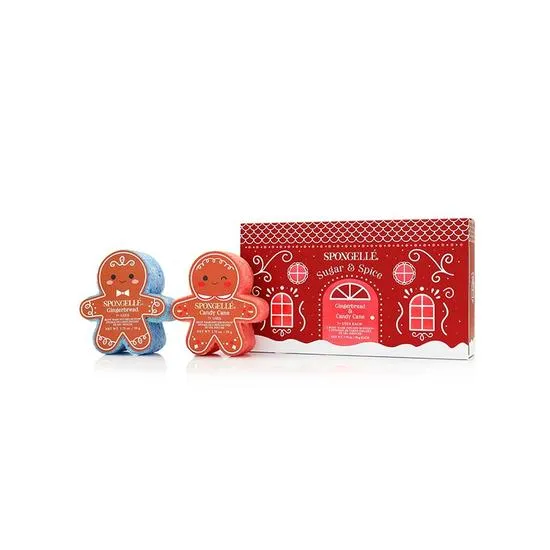Spongelle Sugar & Spice Body Wash Infused Buffers Gift Set