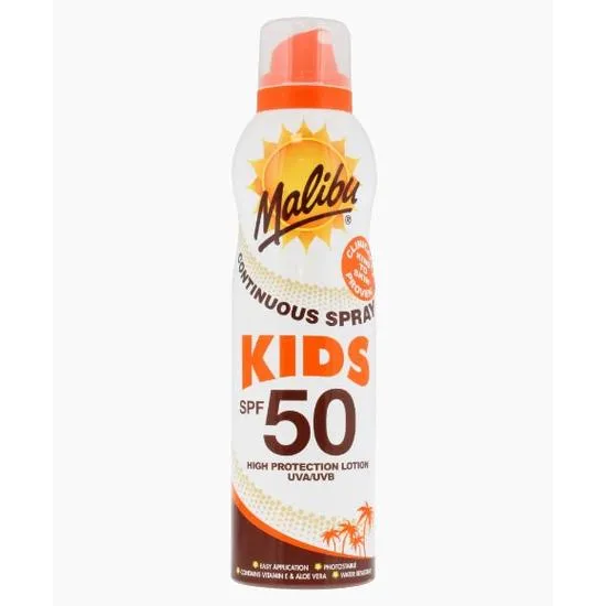 Malibu Sun Kids SPF 50 Continuous Lotion Spray, 175ml | High Protection Sunscreen for Children, Easy Apply Kids Sun Spray, Water Resistant - Image 3