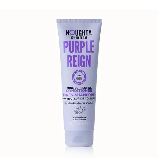 Noughty Purple Reign Tone Correcting Conditioner 250ml | 97% natural tone-correcting purple conditioner that neutralises brassy, yellow tones while hydrating blonde and silver hair. - Image 4