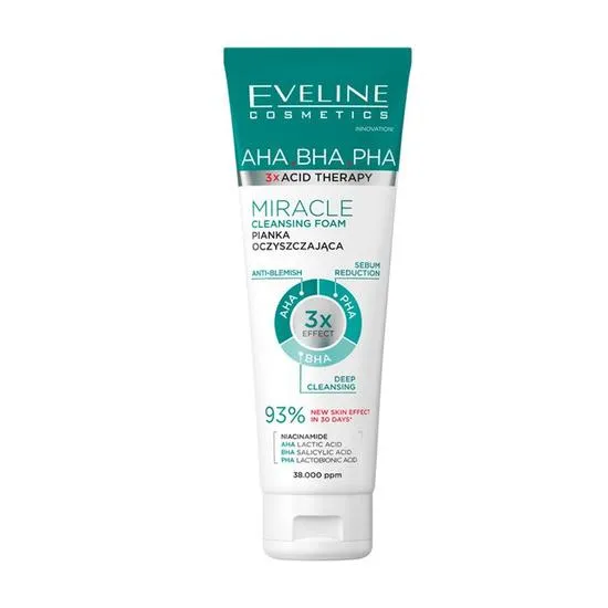 Eveline 3x Acid Therapy AHA BHA PHA Miracle Cleansing Foam