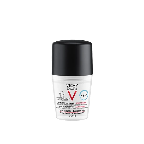 Vichy Homme 48h* Anti Perspirant & Anti-Stains Shirt Protection Roll-On For Sensitive Skin