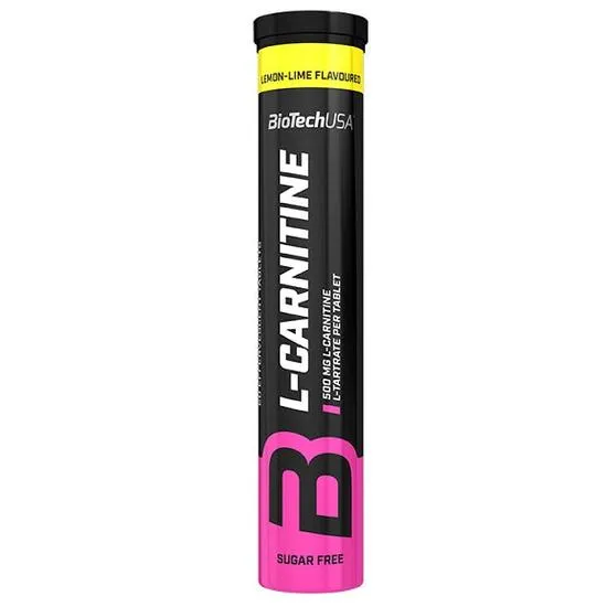 Biotechusa Blue L-Carnitine Effervescent, 500Mg 20 Tablets - Lemon - Image 2