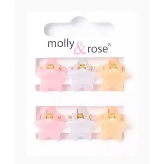 Molly And Rose Card Of 6 Star Mini Clamps