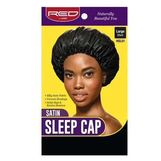 Kiss Satin Sleep Cap Black HSL01