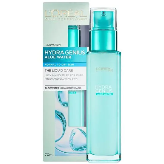 L'Oreal Paris Hydra Genius Aloe Water 72h Liquid Moisturiser Normal To Dry Skin
