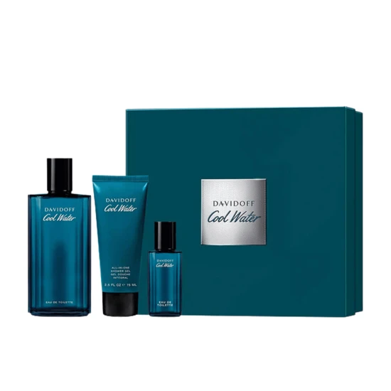 Davidoff Cool Water Gift Set 125ml EDT + 75ml Shower Gel + 15ml EDT - Image 4