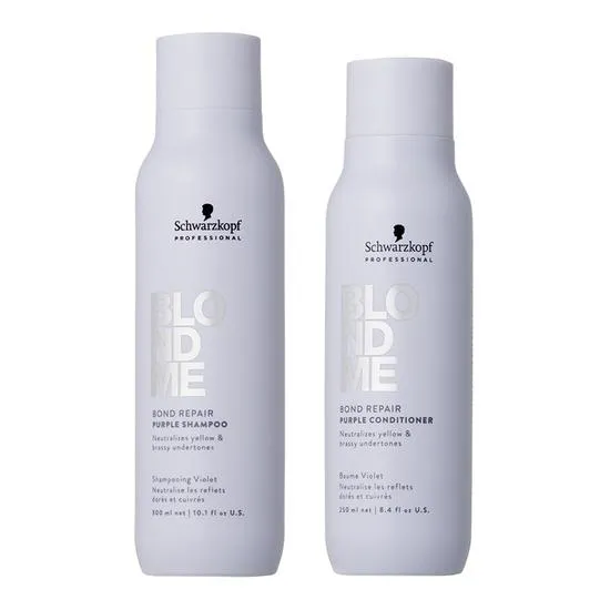 Schwarzkopf BlondMe Bond Repair Purple Shampoo & BlondMe Purple Conditioner Duo