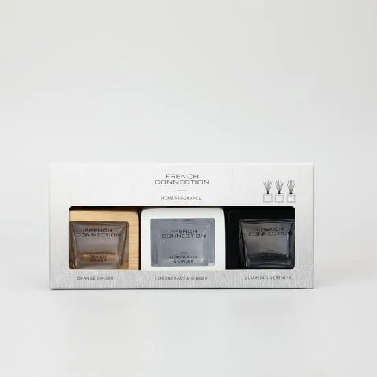 French Connection Wooden Collection Trio Of Reed Diffuser Gift Set