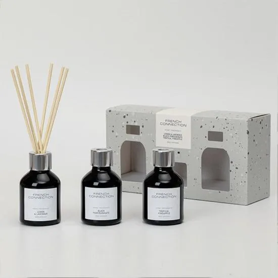 French Connection Black Collection Trio Of Reed Diffusers