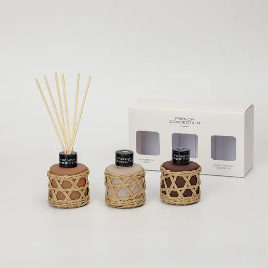 French Connection Bamboo Collection Trio Of Reed Diffuser Gift Set