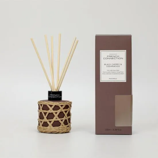 French Connection Black Cherry & Cedarwood Reed Diffuser 100ml Bamboo - Image 4