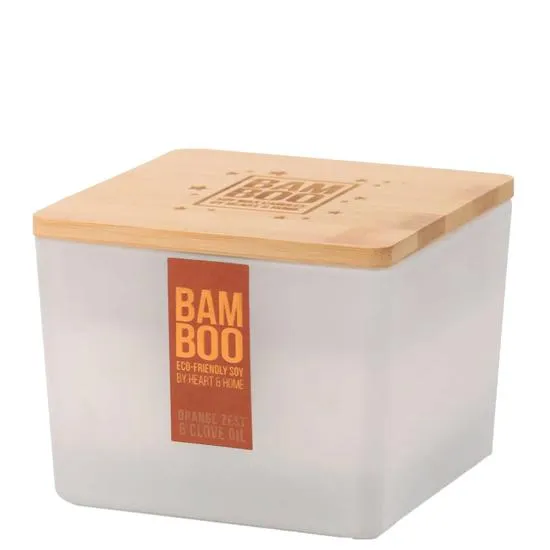 BAMBOO Candle Centrepiece Candle Orange Zest & Clove Oil