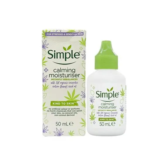 Simple Calming Moisturiser Cream with Hemp Seed Oil Sensitive Skin 50ml - Image 8
