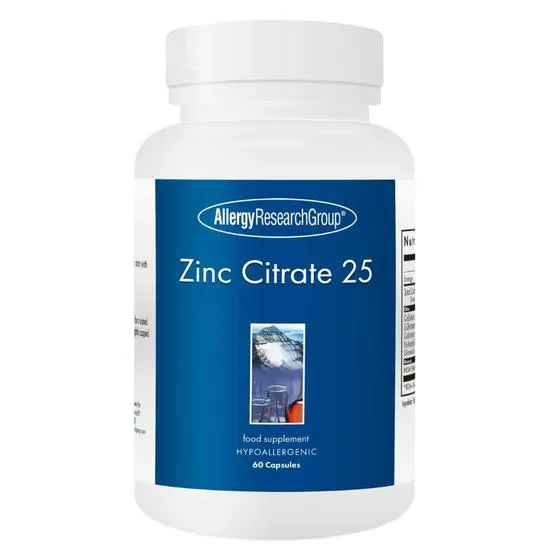 Allergy Research Group Zinc Citrate 25mg Capsules