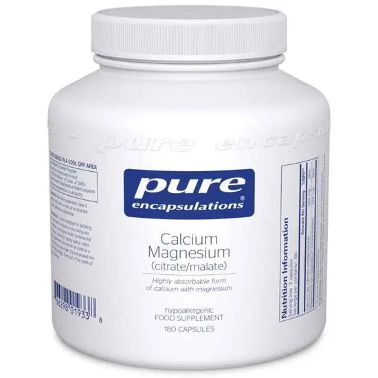 Pure Encapsulations Calcium Magnesium (Citrate/Malate), 180 Veg Caps, - Image 2