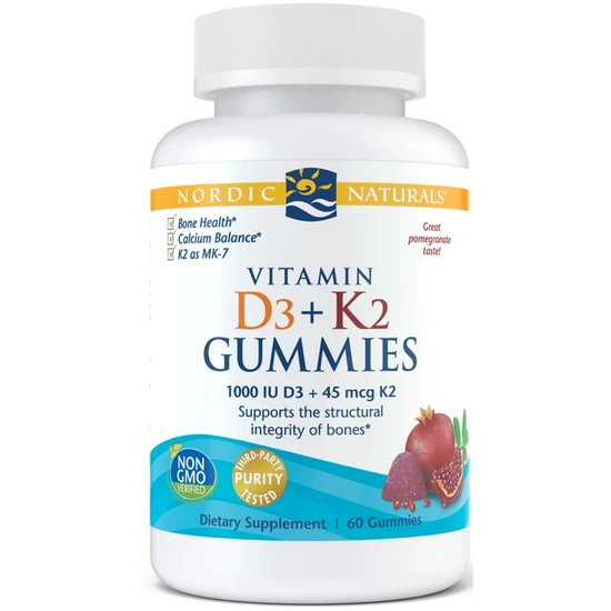 Nordic Naturals Vitamin D3+K2 Pomegranate Gummies