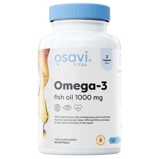 Osavi Omega–3 Fish Oil Molecularly Distilled 1000 mg – 60 Softgels | EPA & DHA for Heart Health, Brain Function, and Vision I Molecular Distillation for Maximum Purity - Image 3