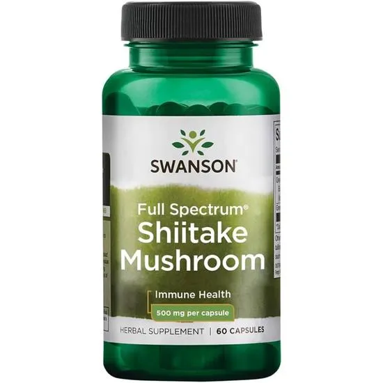 iHerb UK - Swanson Vitamins , Full Spectrum® Shiitake Mushroom, 500 Mg, 60 Capsules - Image 3