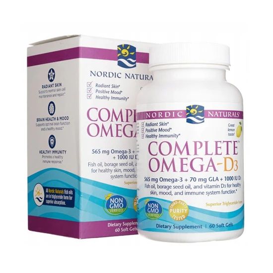 Nordic Naturals Complete Omega D3 565mg Lemon Softgels