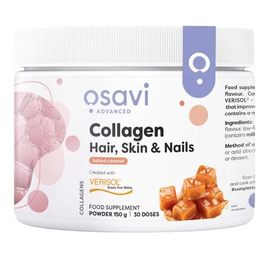 Osavi Collagen Peptides Hair Skin & Nails Beauty Support Powder Salted Caramel Flavour 150G - Image 3