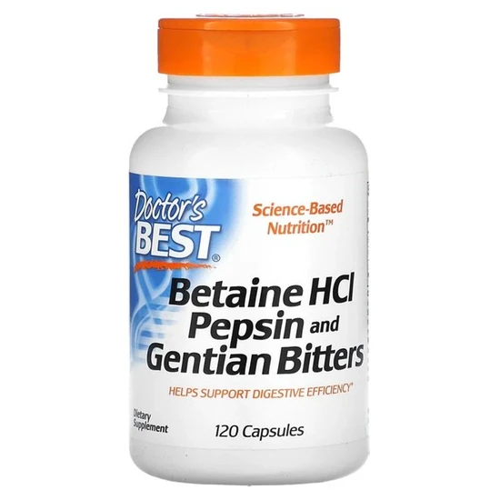 Doctor's Best Betaine HCl Pepsin & Gentian Bitters Caps