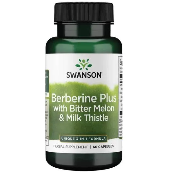 iHerb UK - Swanson Vitamins , Berberine Plus With Bitter Melon & Milk Thistle, 60 Capsules - Image 3