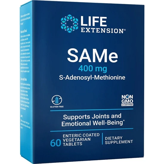 Life Extension Same S-Adenosyl-Methionine, 400Mg - 60 Enteric Coated Tabs - Image 3