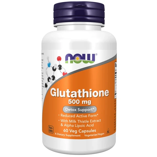 NOW Foods Glutathione With Milk Thistle Extract & Alpha Lipoic Acid 500mg Capsules