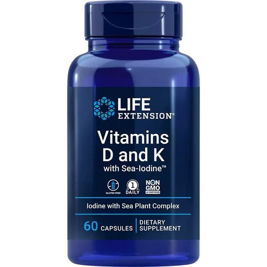 Life Extension Vitamins D & K With Sea-Iodine Capsules
